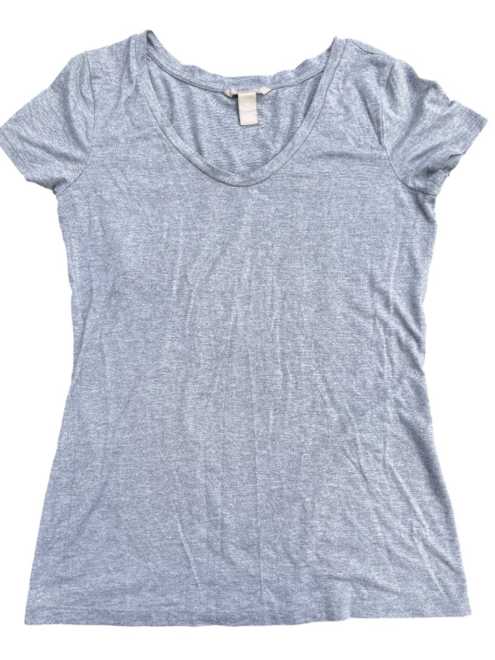 Banana Republic Silver Shimmery Short Sleeve T Shirt Scoop Neck Women’s XS